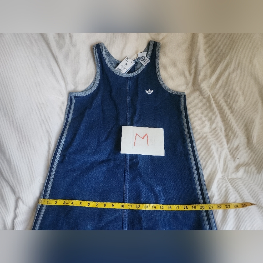 Adidas Women's Denim Tank Dress Indigo Denim 100 Cotton Nwt - Picture 9 of 16